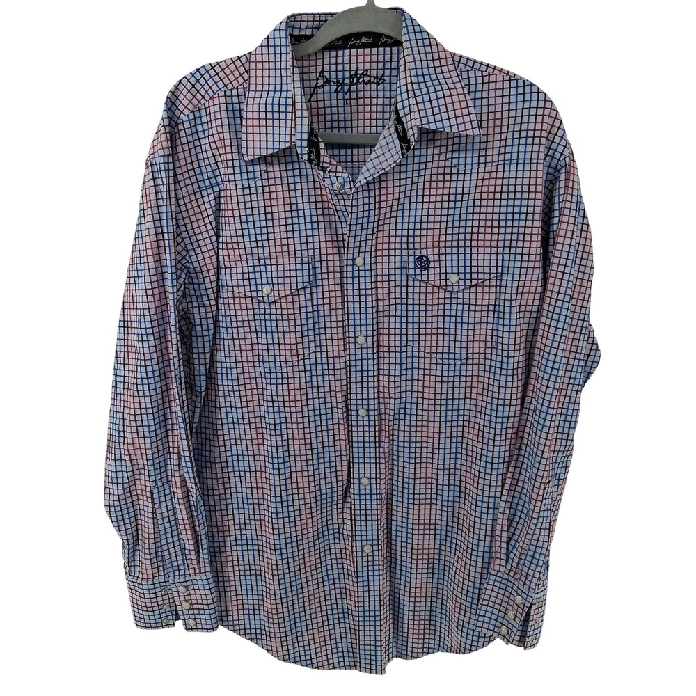 Wrangler George Strait Mens Large Plaid Button Down Long Sleeve Shirt Multicolor